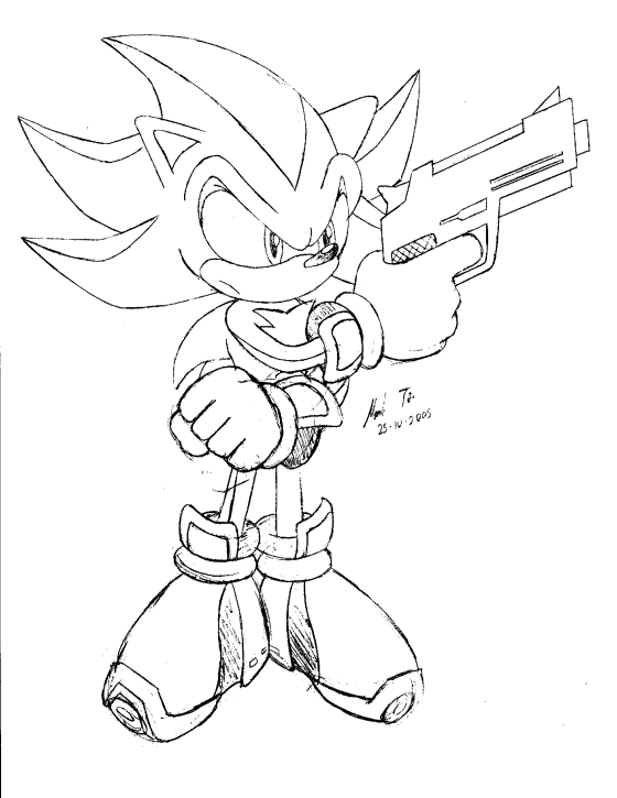 560x725 Another Shadow Gun Pic Pencil By Rapid The Hedgehog