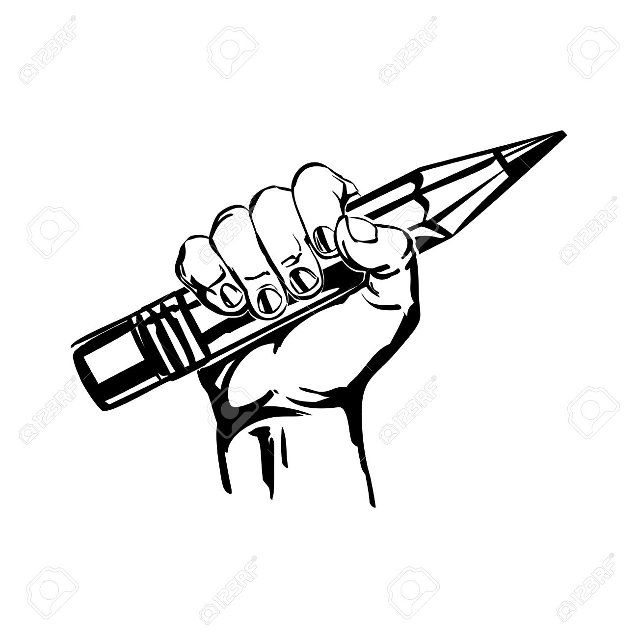 1300x1300 Hand Holding Pencil Royalty Free Cliparts, Vectors, And Stock