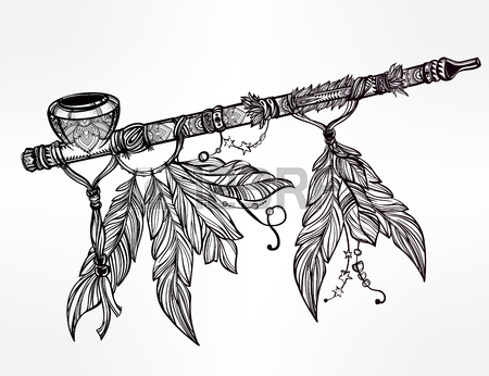 450x346 Hand Drawn Beautiful Artwork Of Traditional Indian Smoking Pipe