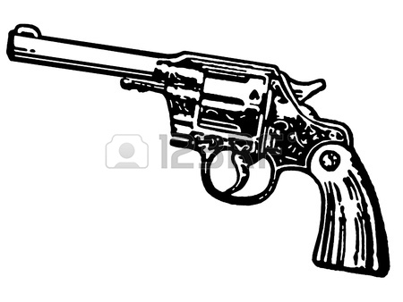 450x338 A Black And White Version Of A Vintage Hand Gun Stock Photo