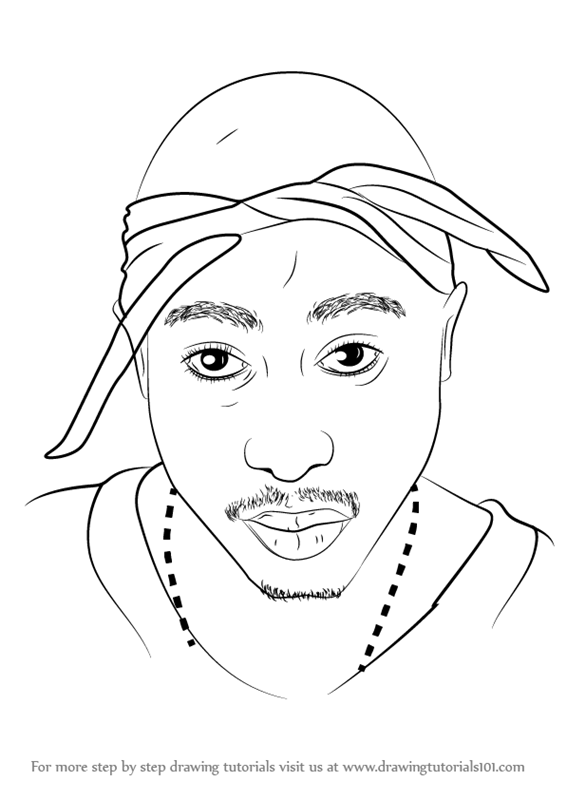566x800 Learn How To Draw 2pac (Rappers) Step By Step Drawing Tutorials