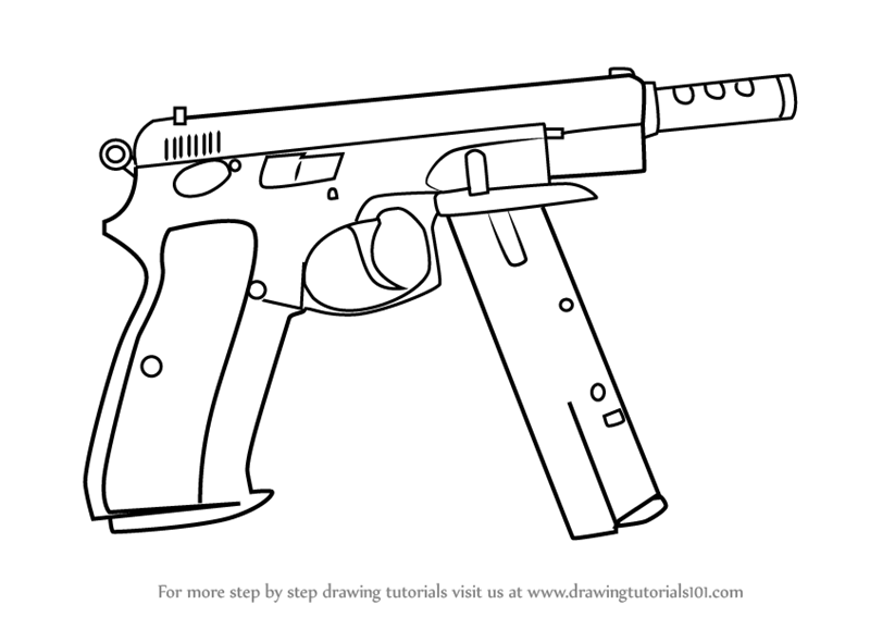 800x567 Step By Step How To Draw Cz75 Auto From Counter Strike