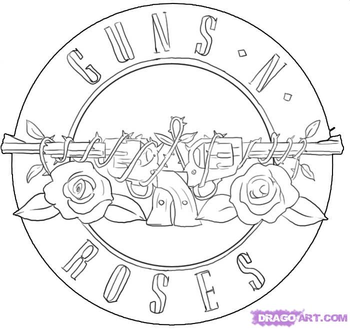 700x658 How To Draw Guns N Roses Symbol Step 9 Dibujos