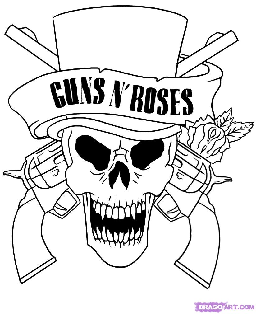 824x1009 Guns And Roses Logo As Tattoo Design