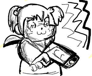 300x250 Popuko (Pop Team Epic) With A Gun