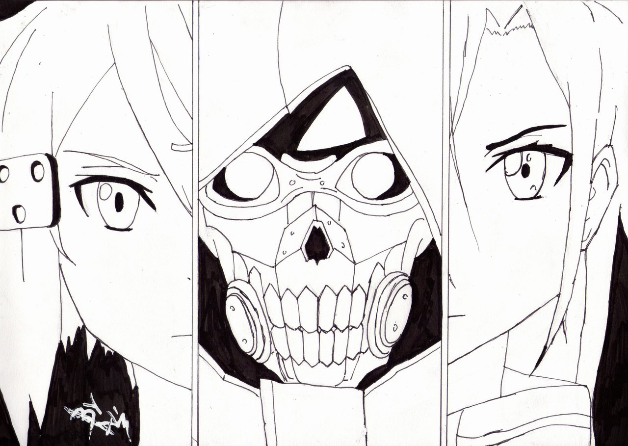 1280x909 Sinon Death Gun Kirito By Ssob92