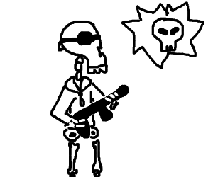 300x250 Gang Member Skeletons With Guns. (Drawing By Akrim Laura)