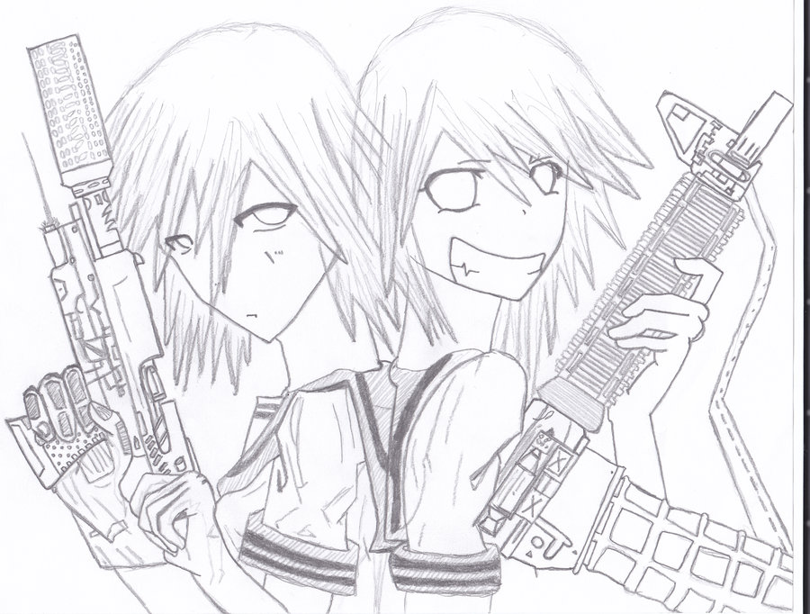 900x682 Girls With Guns By Atsuma113