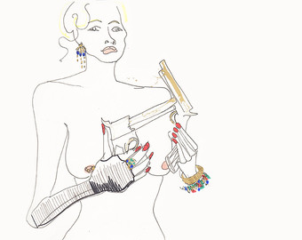 340x270 Pinup Girl With Gun Etsy