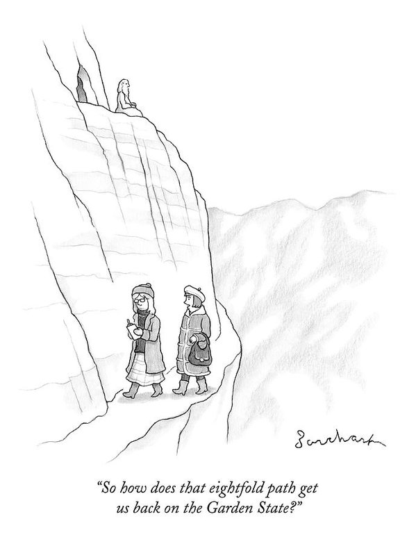 599x783 Two Women Walk Down From The Guru On The Mountain Art Print By