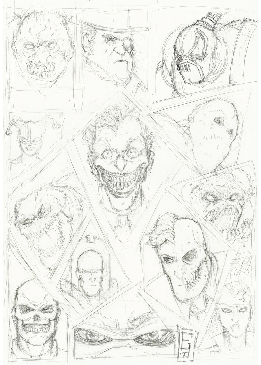 900x1256 Batman Bad Guys Sketch By Edwarddelandreart