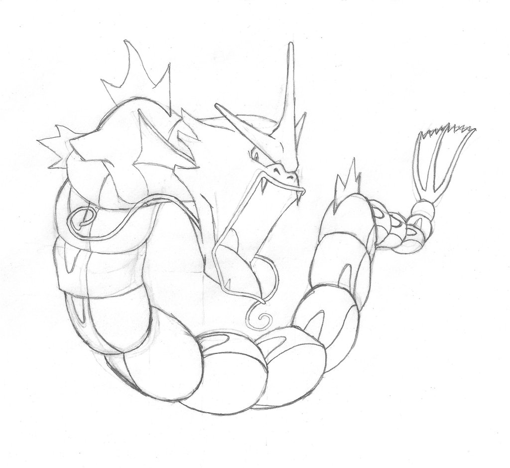 1024x939 Gyarados Sketch By Sketchdaily
