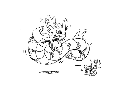 400x300 Gyarados Sketch By Michael Corlett