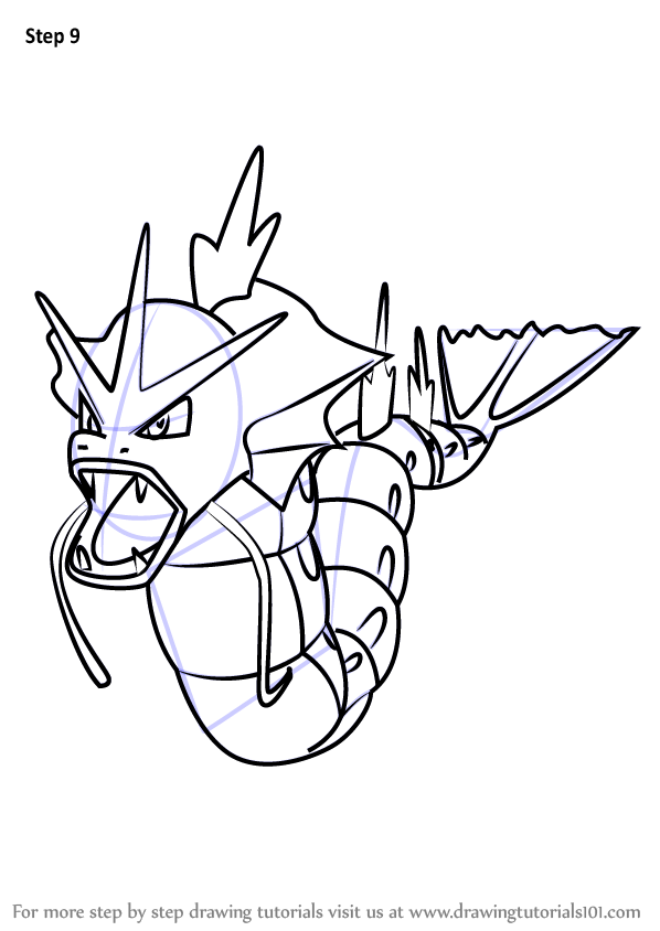598x844 Step By Step How To Draw Gyarados From Pokemon Go