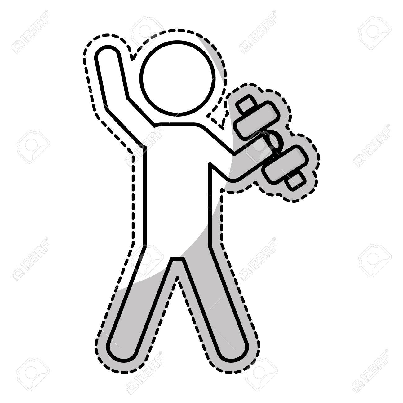 1300x1300 Sticker Of Person Lifting Dumbbells Gym Equipment. Fitness