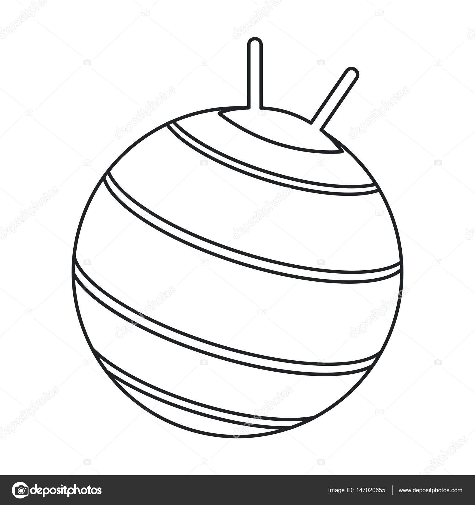 1600x1700 Ball Fitness Gym Equipment Outline Stock Vector Jemastock