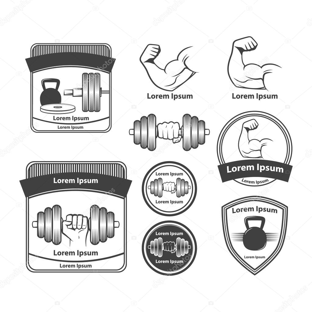 1024x1024 Gym Logo Sport Fitness Power Stock Vector Evgenybornyakov