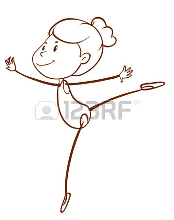 357x450 Illustration Of A Plain Sketch Of A Gymnast On A White Background
