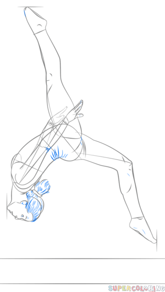 326x575 Picturesque How To Draw A Gymnast Step By On Beam Drawing