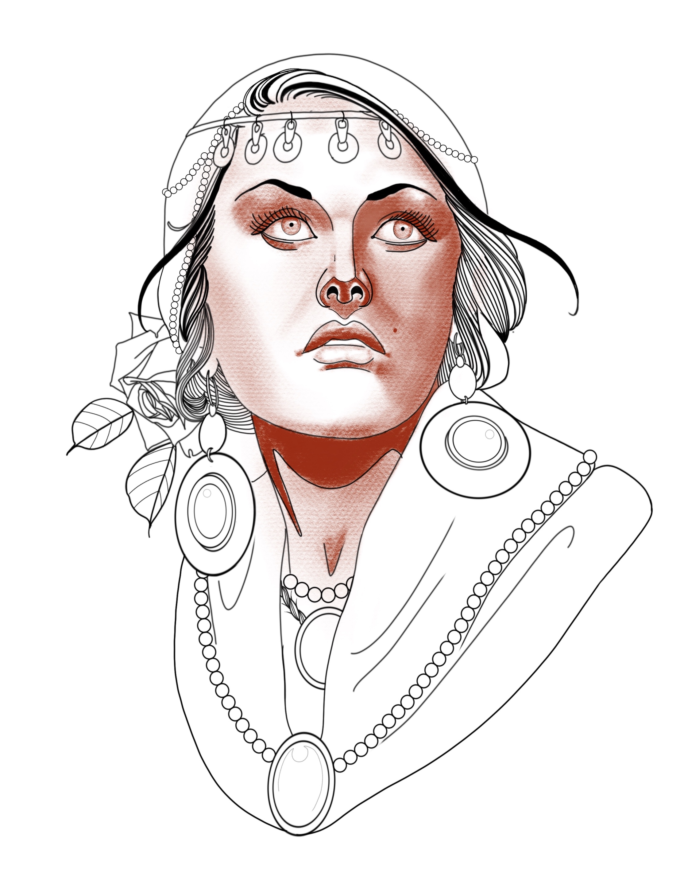2242x2856 Rough Sketch Of A Gypsy Girl Steemit