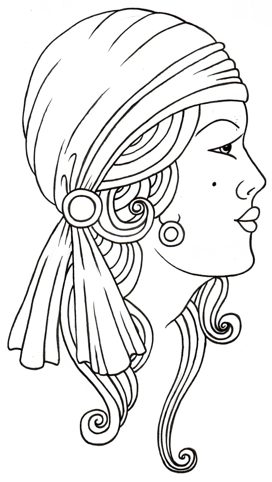 Gypsy Girl Drawing at GetDrawings | Free download