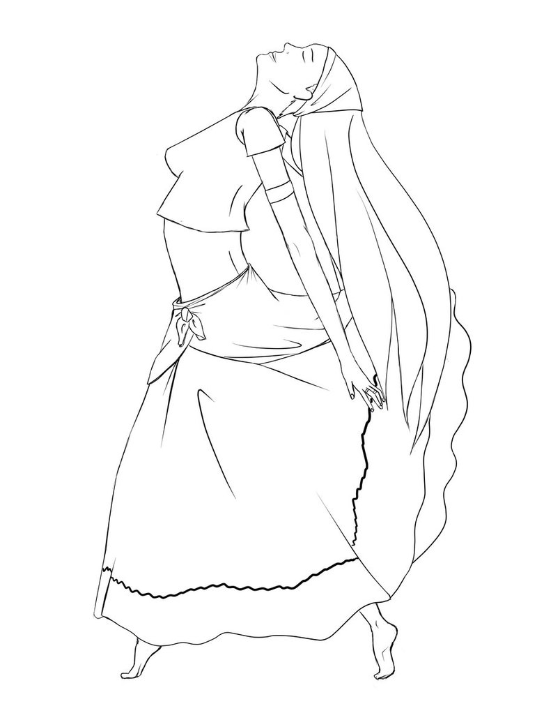 781x1022 Gypsy Lady .line Art By Lady Rayne