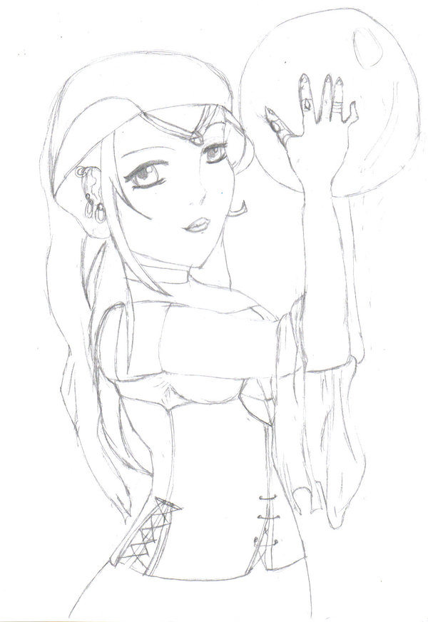 600x872 Gypsy Woman Sketch By Rezi Chan