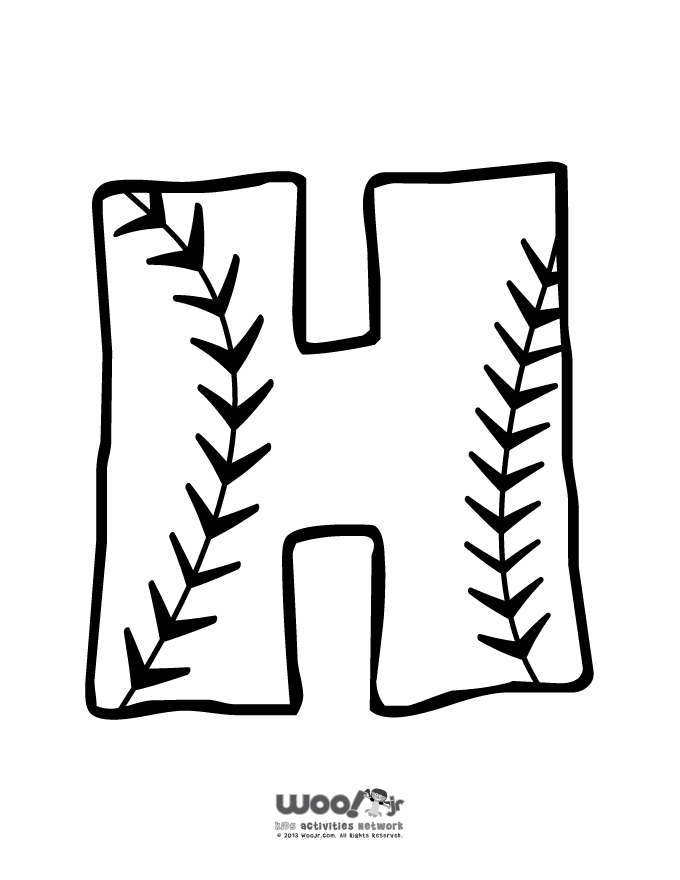 680x880 Baseball Alphabet Letter H