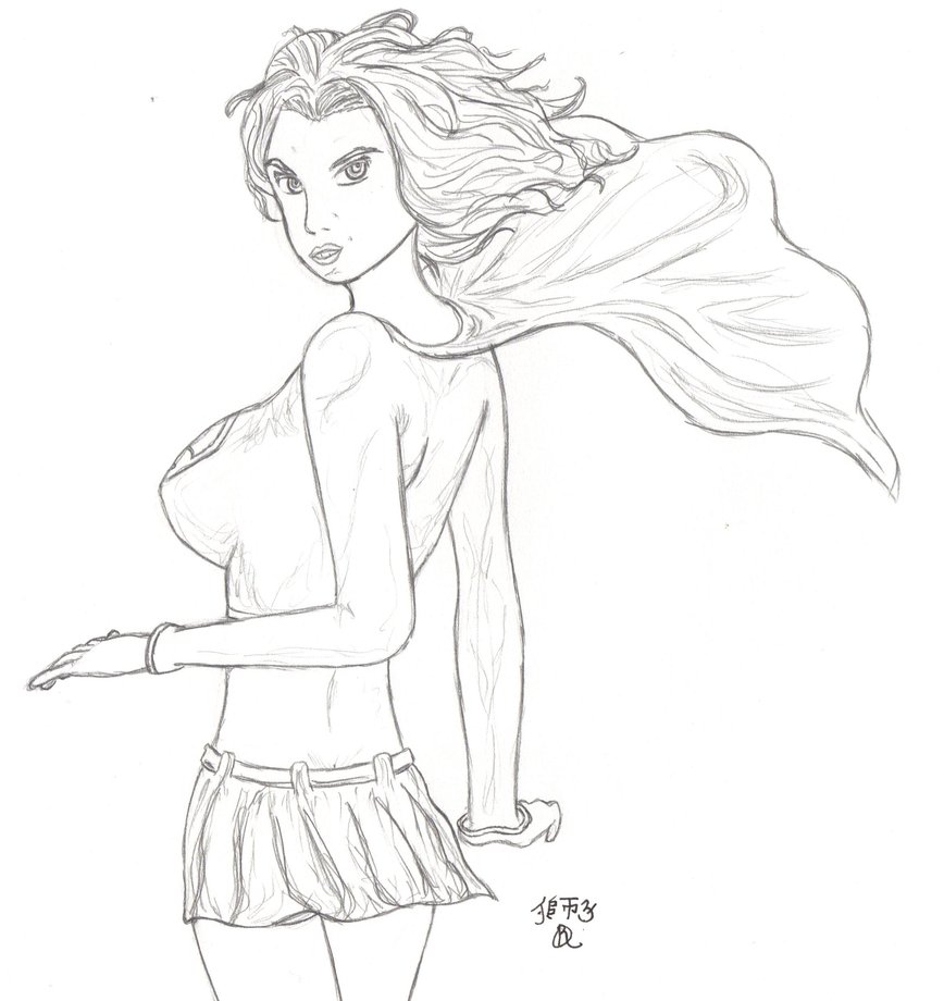 868x920 Super Girl Wind Blowing By Lionofdemise