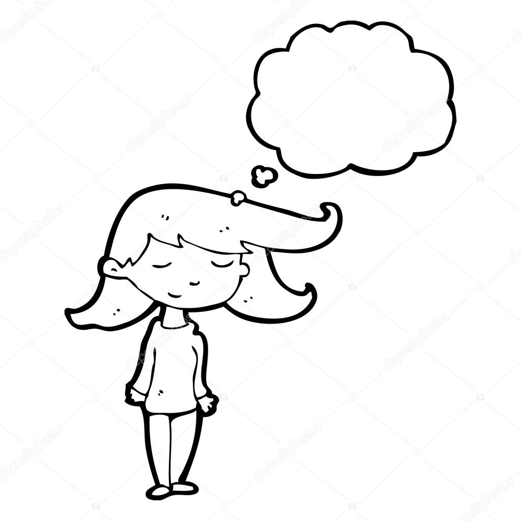 1024x1024 Pretty Girl With Hair Blowing In Wind Stock Vector