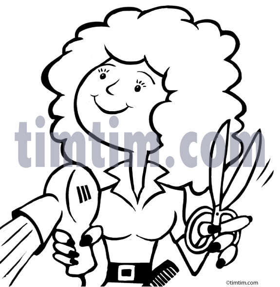 575x591 Free Drawing Of A Hairdresser Bw From The Category Beauty