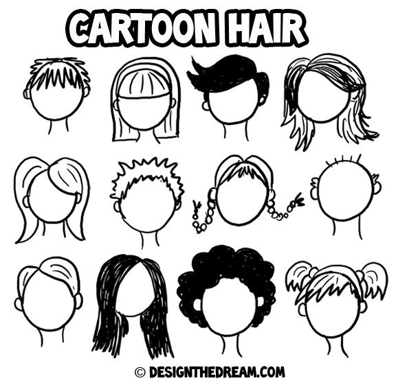 576x561 Cartoon Hair Styles Examples To Try And Draw For Yourself