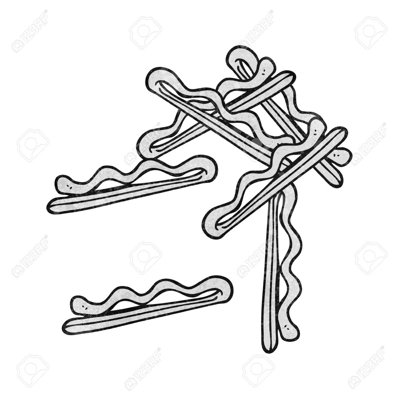 1300x1300 Freehand Textured Cartoon Hair Clips Royalty Free Cliparts