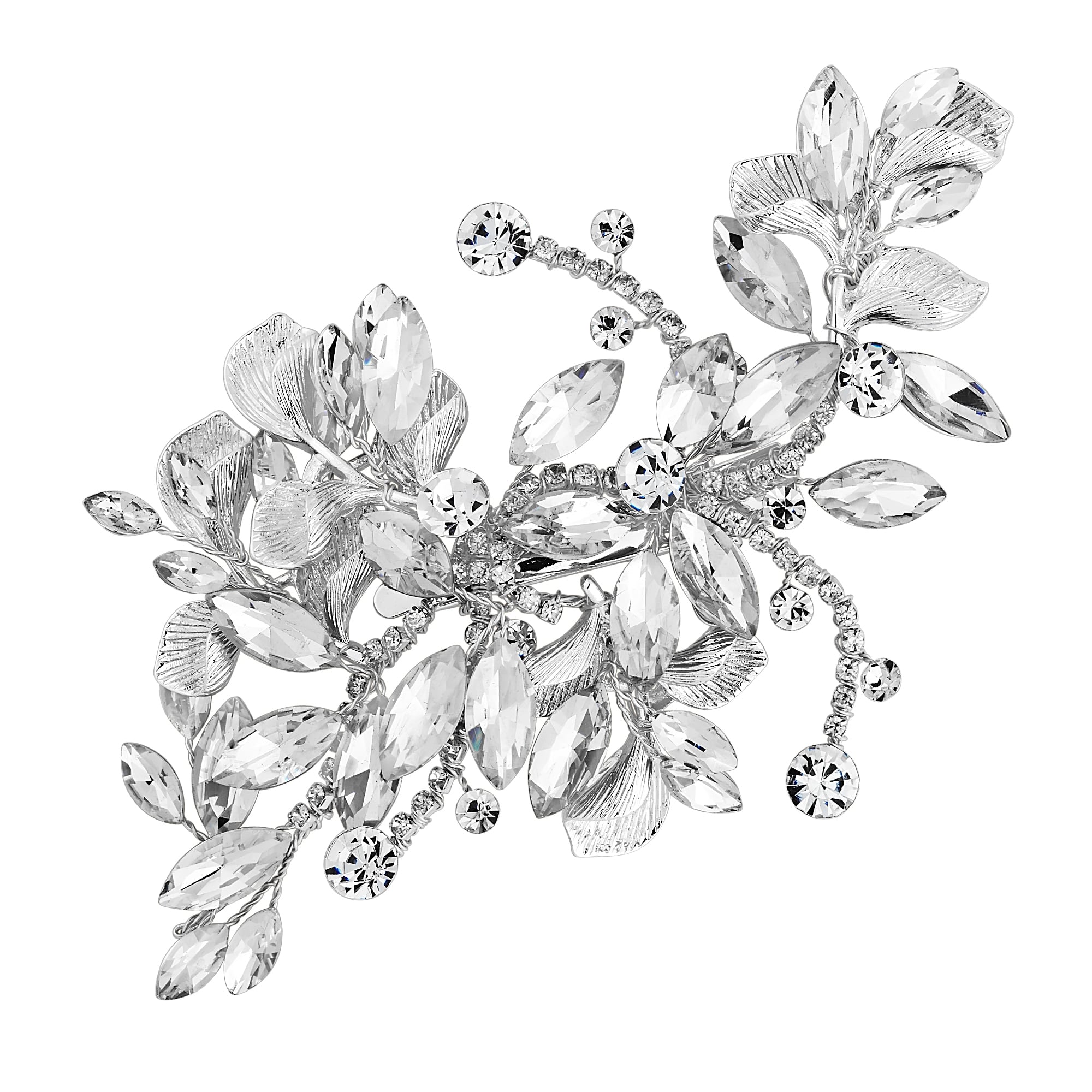 2000x2000 Jon Richard Silver Crystal Navette Spray Hair Clip
