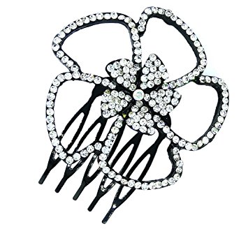 355x328 Flower Crystal Rhinestone Hair Comb Clip Wedding Hair