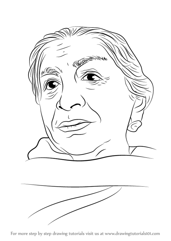 566x800 Learn How To Draw Sarojini Naidu (Poets) Step By Step Drawing
