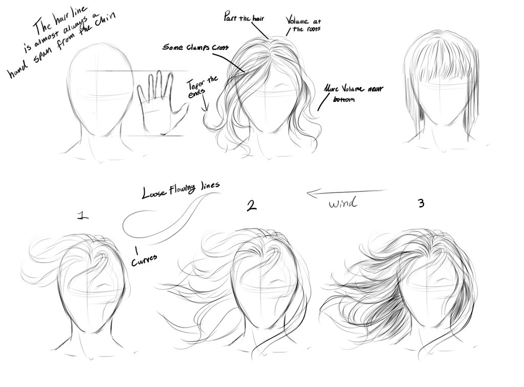 1024x756 Drawing Step By Step Hair