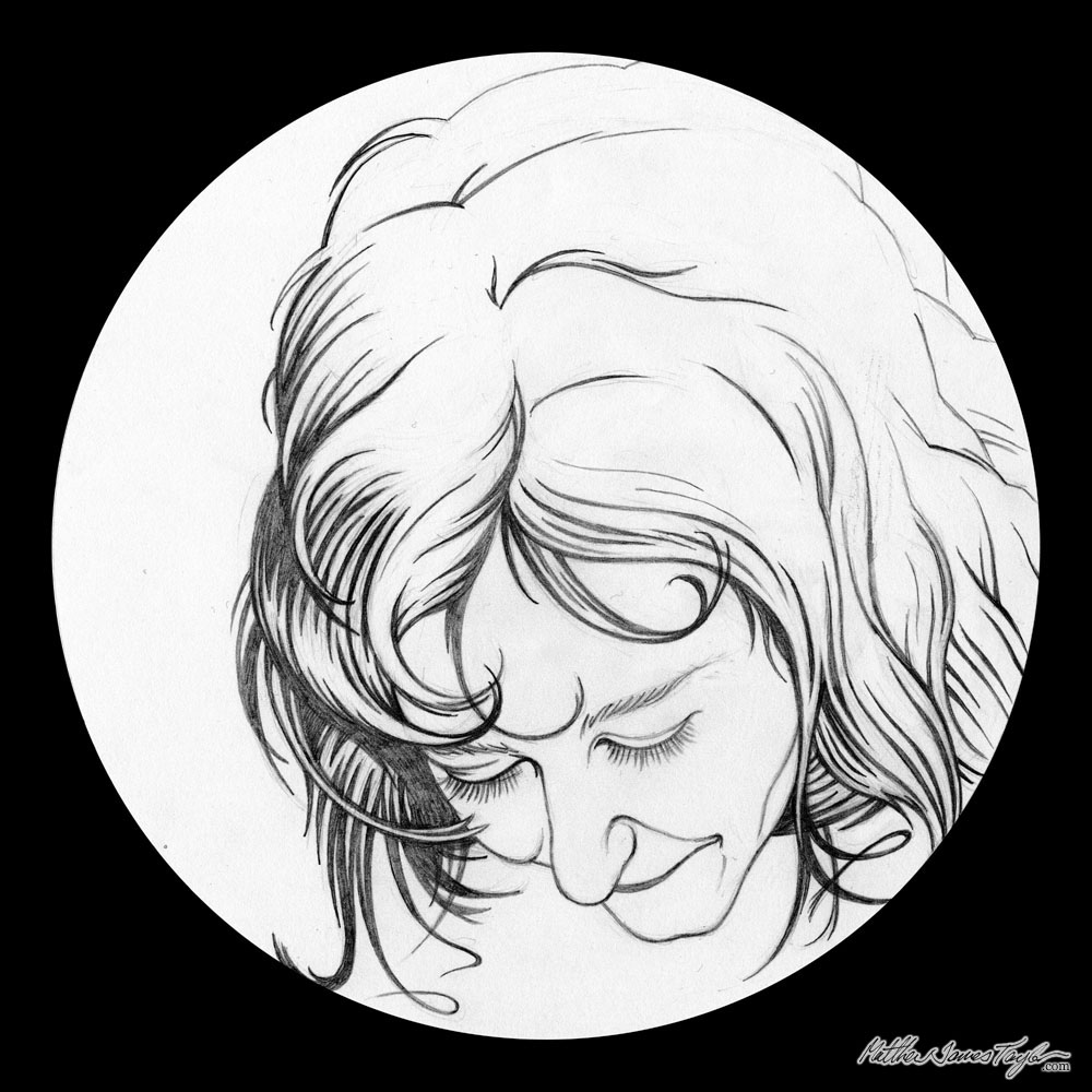 1000x1000 Felicity Circle Graphite Pencil Drawing