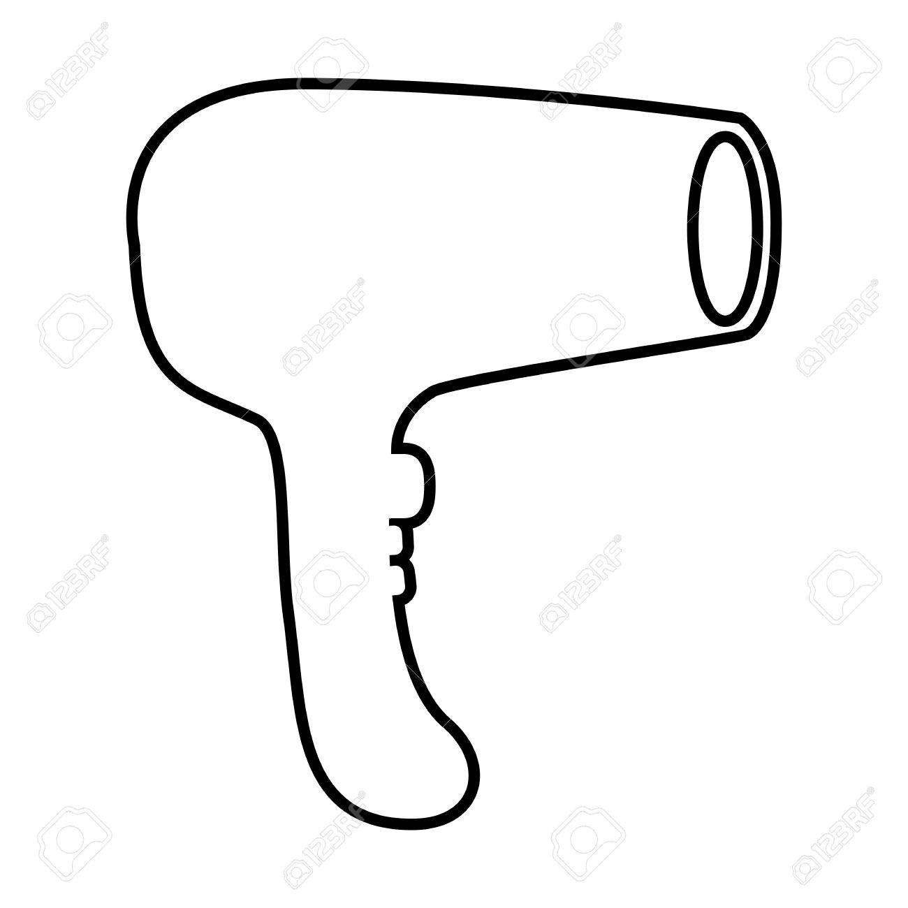 1300x1300 Hair Dryer Line Icon. Vector Illustration On White Background