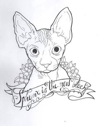340x432 Resultado De Imagen Para Sphynx Cat Draw Tatto Tattoo
