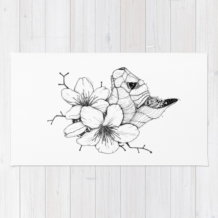 700x700 Sphynx Cat Amp Sakura Blossoms Rug By Doviaart Society6