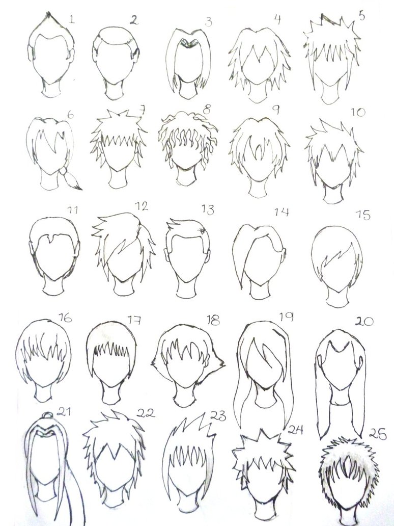 Anime Hairstyles Drawing at GetDrawings | Free download