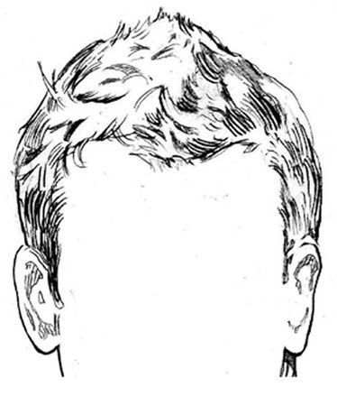 374x460 Mens Hairstyles Drawing