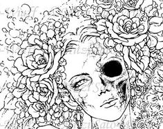 236x187 Half Skull Face By ~cate397 On Lol