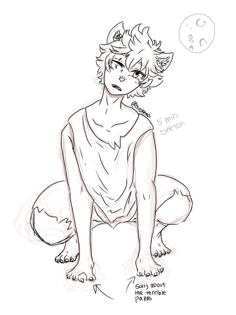 768x1024 5 Minute Half Human Half Animal Sketch By Syydraws