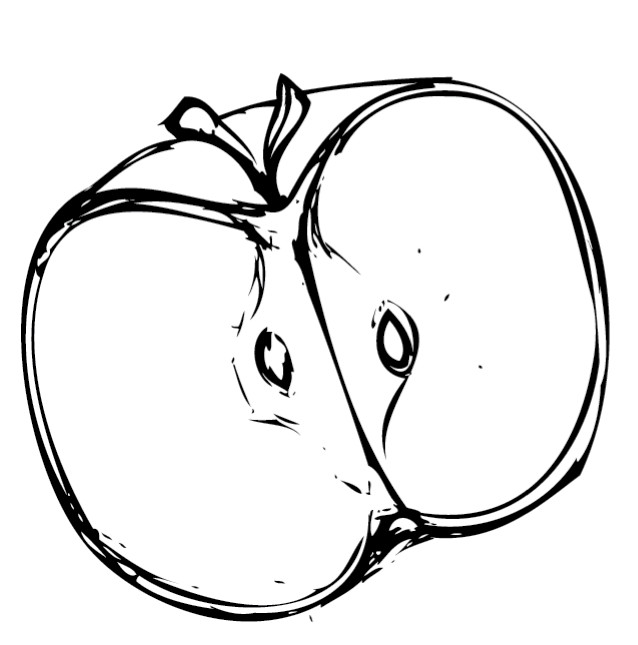 638x645 Apple, Half By Zretrareo27