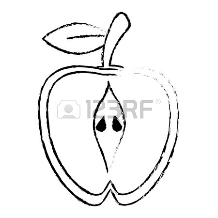 450x450 Half Apple Food Diet Healthy Sketch Royalty Free Cliparts, Vectors