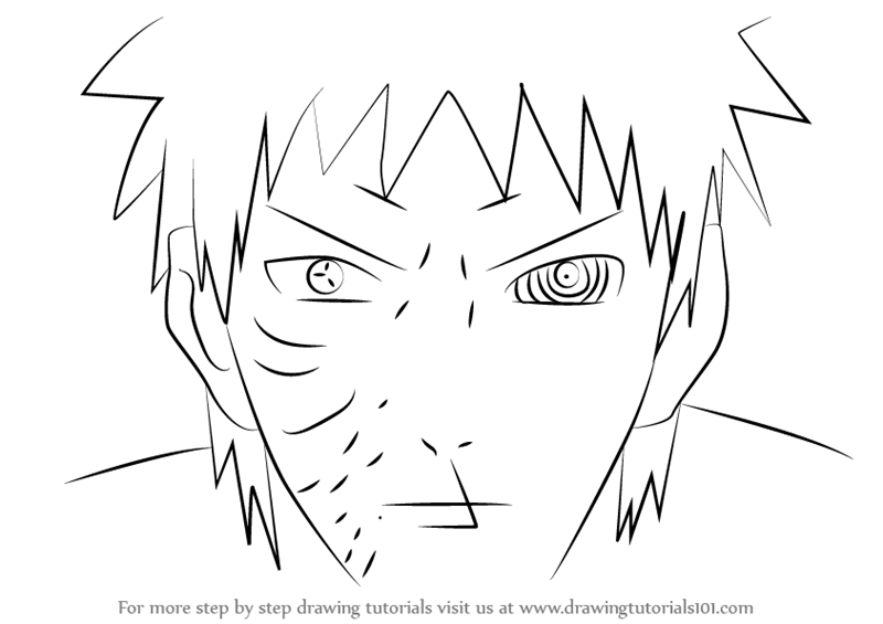 800x565 And Sasuke Half Face Drawings