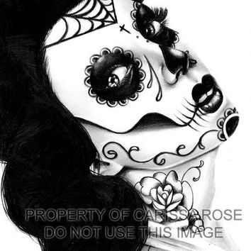 354x354 Pop Art Sugar Skull Girl Womens Accessory From Neverdieart