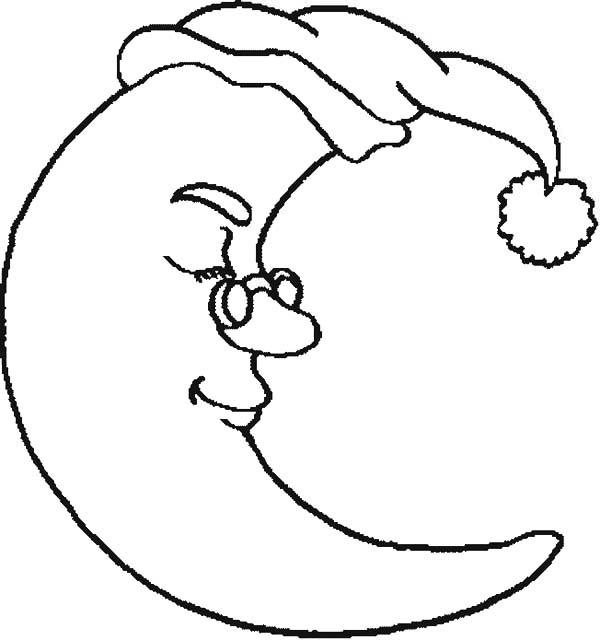 600x640 Half Moon Wearing Glassess Coloring Page Coloring Sky